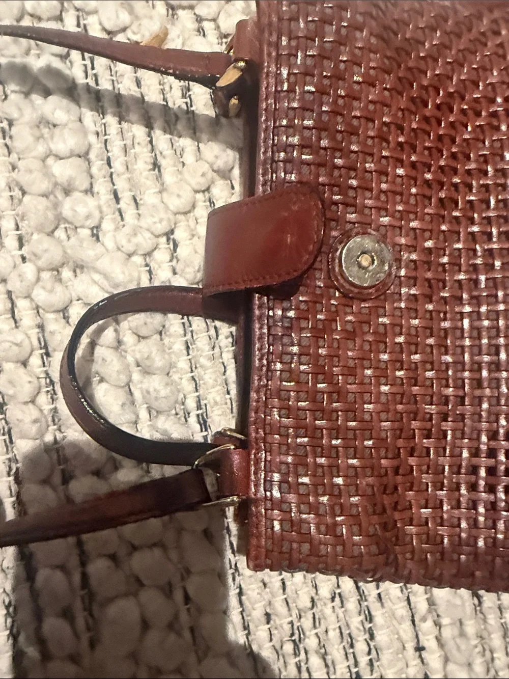Woven Crossbody Bag in Deep Wine Red